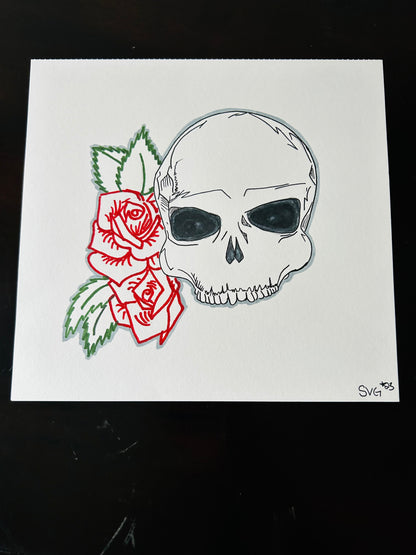 Skull in Roses